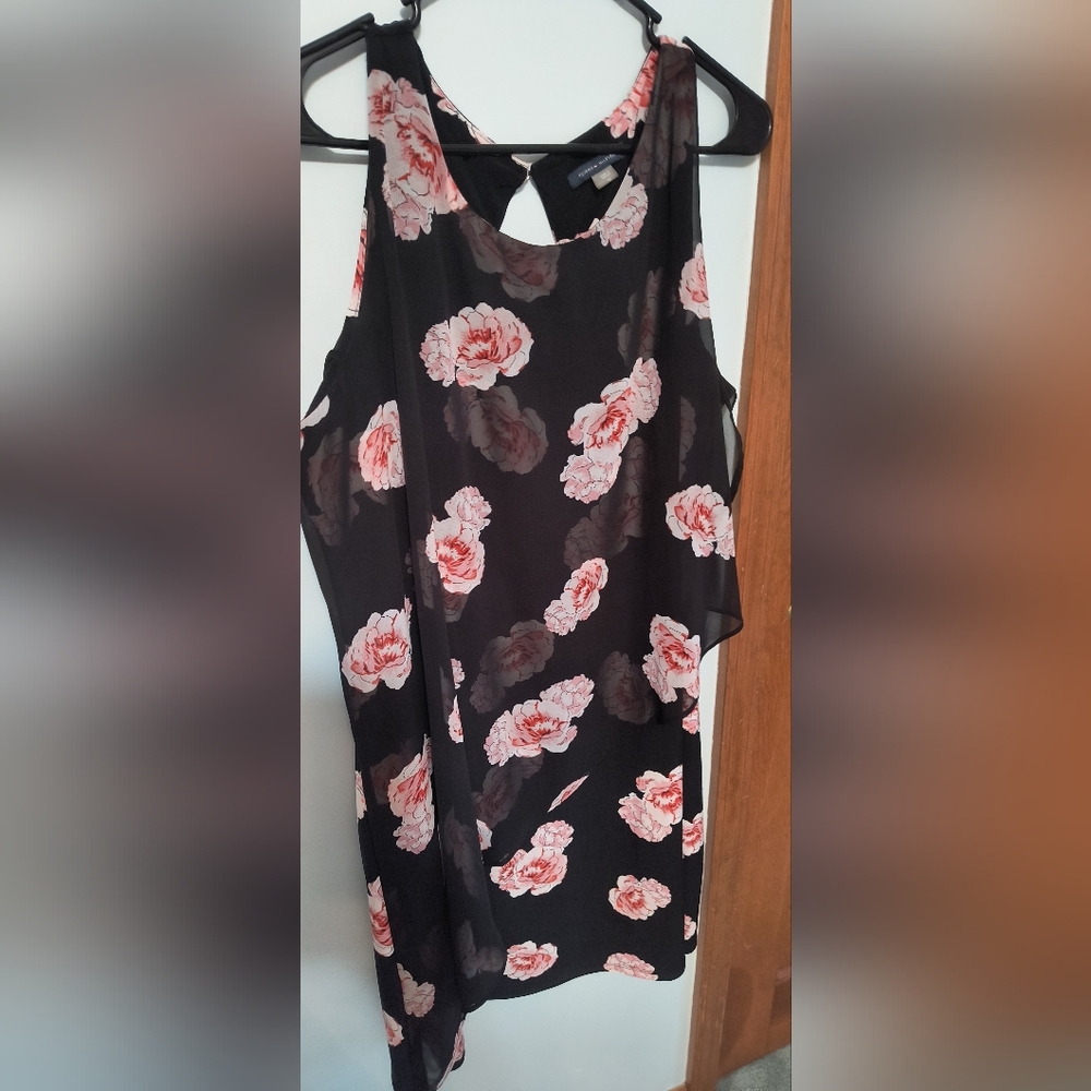 Sleeveless dress with sheer overlay